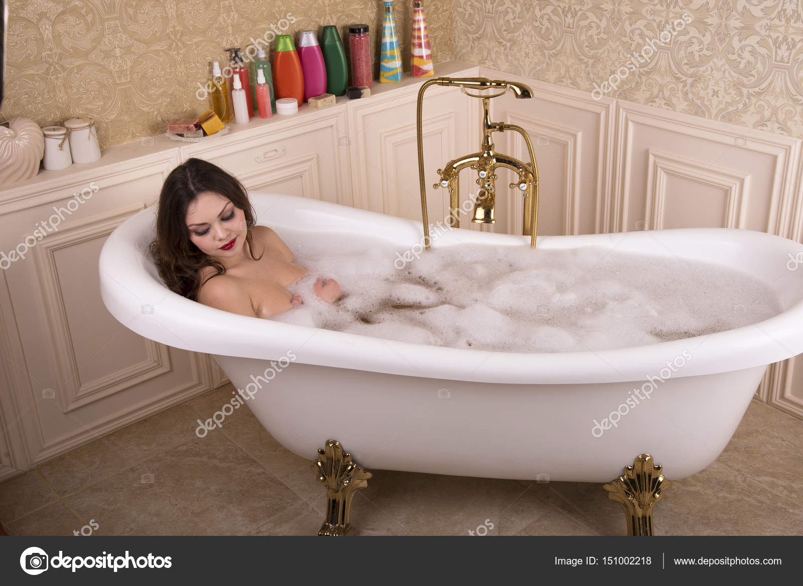 Young woman take a bath. Stock Photo by ©Venera33 151002218