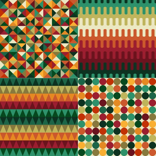 Seamless Colorful Abstract Geometric Pattern Set Wallpaper Background Vector — Stock Vector