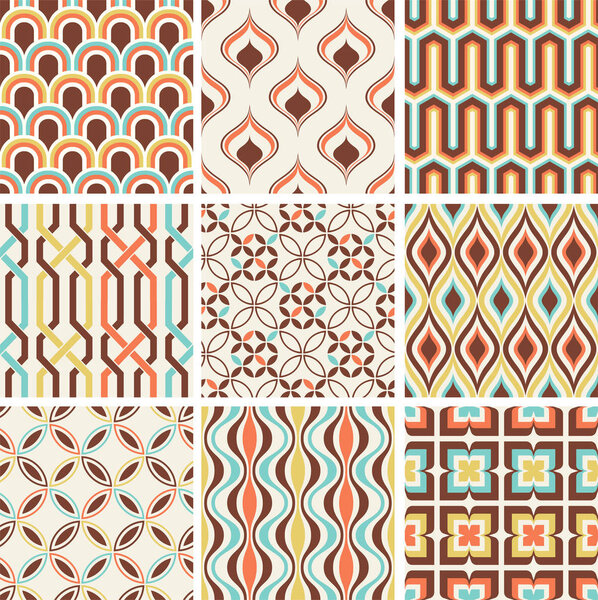 Seamless fashion nostalgic geometric pattern. Retro textile print in vector format. Perfect for Cushion/Pillow Cover