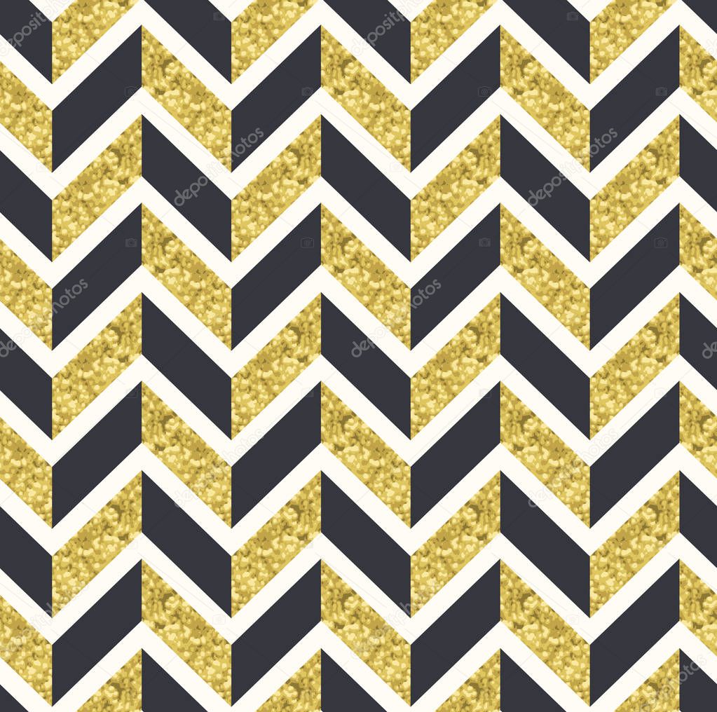 seamless gold textured geometric herringbone pattern