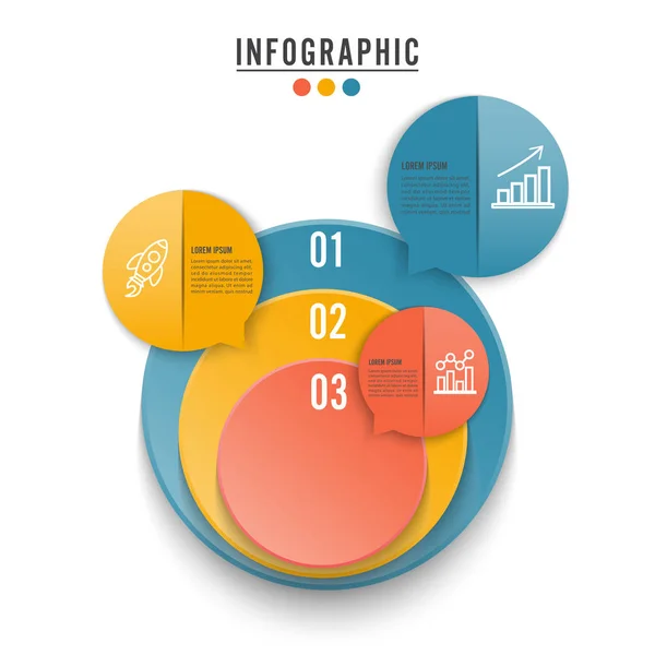 Cirkel Infographic Mall Tre Alternativ Process Eller Steg För Företagspresentation — Stock vektor