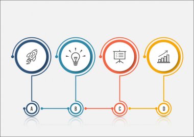 Soyut seçenekler bilgi grafikleri şablonu. İş sunumları veya bilgi afişi için bilgi grafikleri.