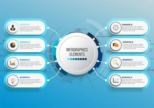 Vektor Infografik Vorlage Mit Papieretikett Integrierte Kreise Geschäftskonzept Mit Optionen — Stockvektor