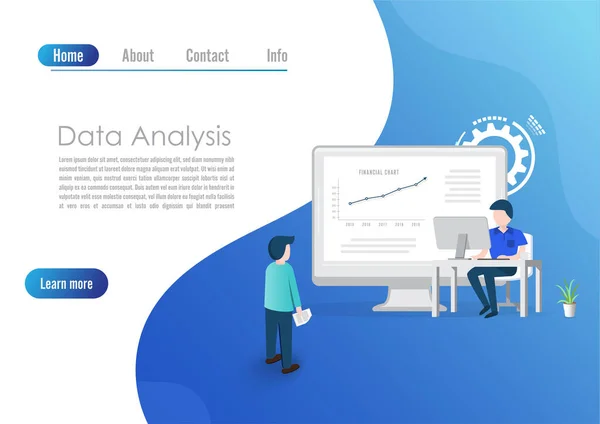 Modern Lapos Koncepció Big Data Analysis Honlap Számítógépes Weboldal Fejlesztés — Stock Vector