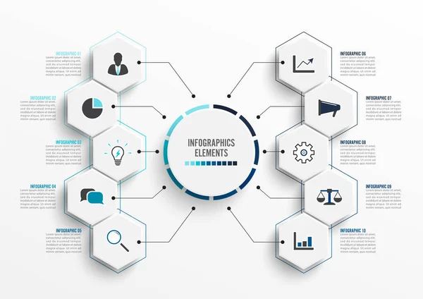 Vektor Infografik Vorlage Mit Papieretikett Integrierte Kreise Geschäftskonzept Mit Optionen — Stockvektor