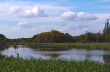 sonbahar güneşli günde güzel manzara