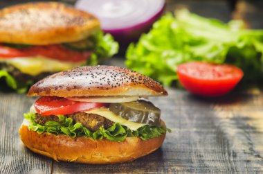 Lezzetli ve sulu hamburger