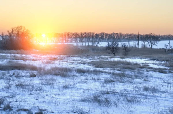 Sunrise in the winter — Stock Photo, Image