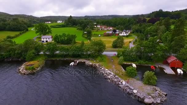 Panorama pejzaż Norwegii — Wideo stockowe