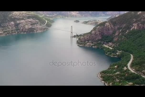 Noruega, paisagem, mar, montanhas . — Vídeo de Stock