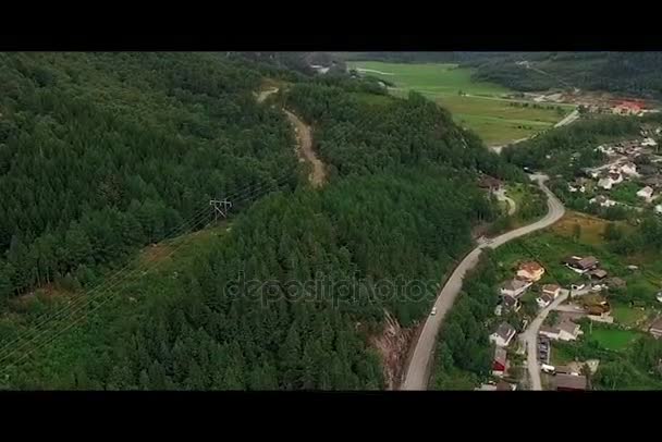 Schönes Dorf in Norwegen — Stockvideo