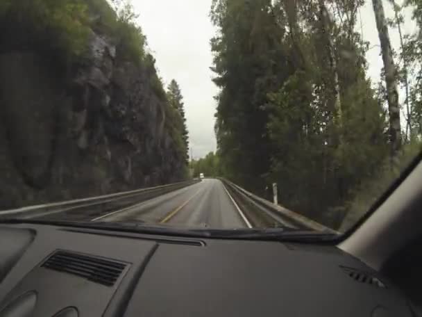 Auto jede na silnice v Norsku — Stock video