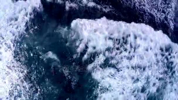 Aerial view from above on a raging ocean. Aerial view — Stock Video