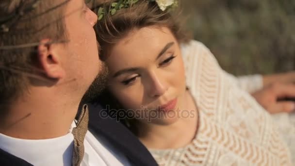 Retrato casais, ternura amor — Vídeo de Stock