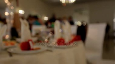 Lüks restoranda Ziyafet sofra. Arka plan bulanık