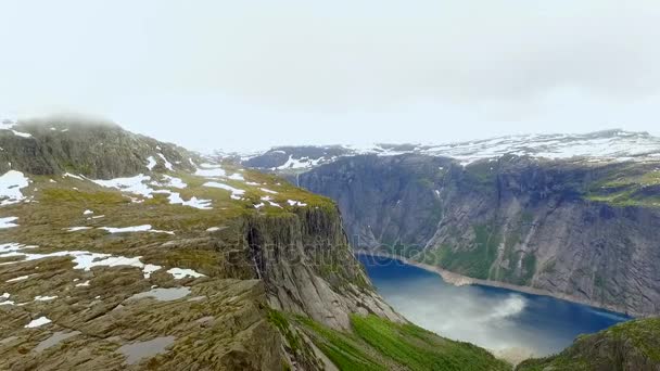 노르웨이의 매혹적인 풍경의 항공 보기. — 비디오