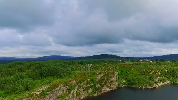 Vista aérea da paisagem da Noruega . — Vídeo de Stock