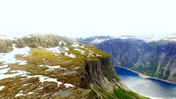 Норвегия. красивый пейзаж Норвегии. Фьорд — стоковое видео