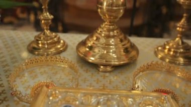kron ve evlilik kilise, tablo için kilise öznitelikleri düğün yakın çekim 
