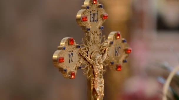 Church Cross and church attributes for marriage. Close-up