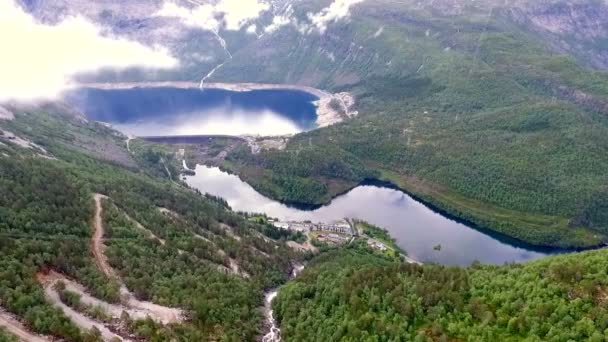 Gyönyörű táj Norvégiában. Trolllétra — Stock videók