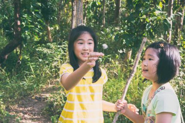 Ormanda oynayan çocuklar 