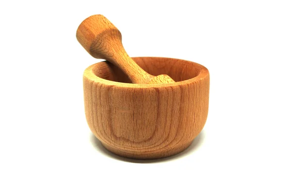 Wooden Herbal Spice Grinder Hand Manual Spices Mortar Pestle Set — Stock Photo, Image