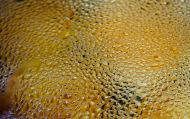 Tavanın sisli cam kapağı, yemek pişirirken yoğunlaşma.