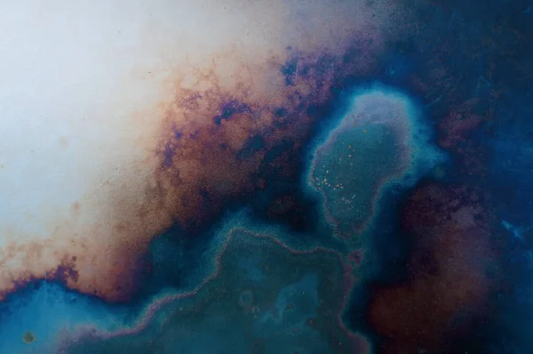 Абстрактный Фон Металлической Поверхности После Воздействия Температуры Богатая Игра Цветов — стоковое фото