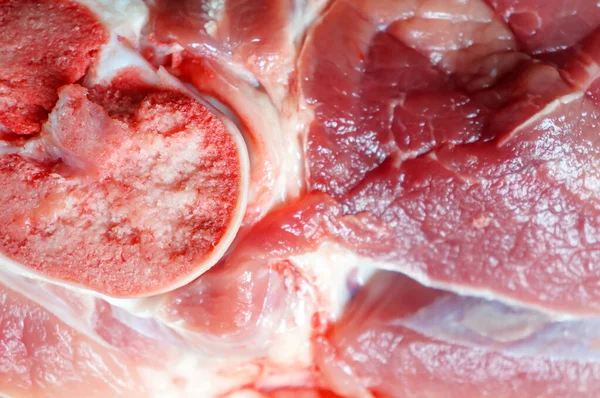 Świeżego Mięsa Tekstury Zbliżenie Wieprzowina Drumstick Tle — Zdjęcie stockowe