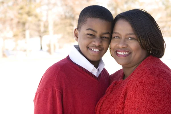 Madre afroamericana y su hijo adolescente . —  Fotos de Stock