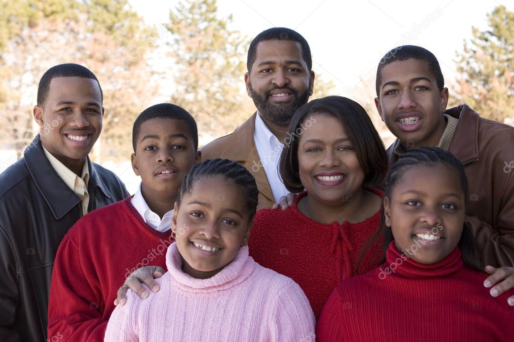 African American family and their children.