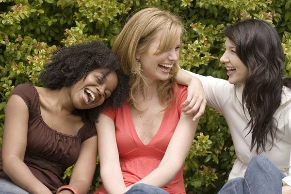 Diverse woman in a small group talking. — Stock Photo, Image