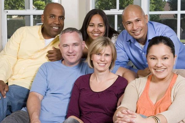 Portrait Of Friends At Home Hanging Out — Stock Photo, Image