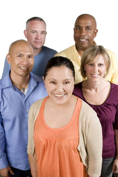 Grupo diverso de amigos isolados em branco . — Fotografia de Stock