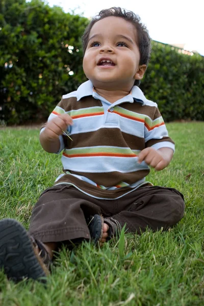 Head and shoulders portrait of a Hispanic boy. — Stock Photo, Image