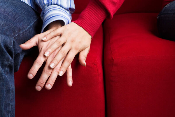 Couple arguing and having relationship problems.