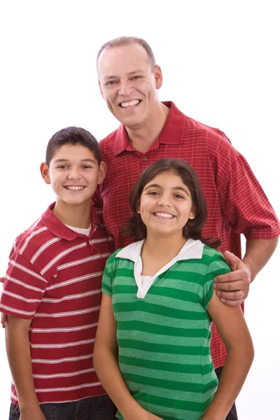 Portait of a Hispanic father and his children. — Stock Photo, Image