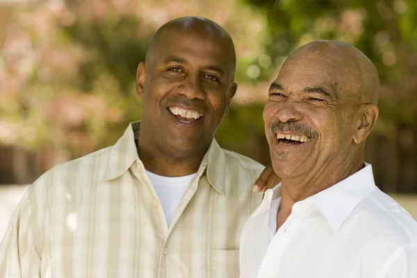 African American father and his adult son. — Stock Photo, Image