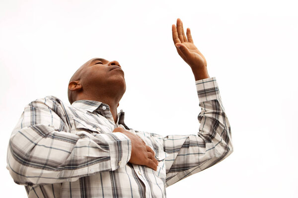 African American man with open arms.