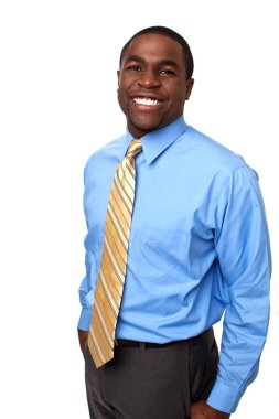 Afrika adam beyaz bir arka plan üzerinde izole.