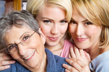Family of three generation of women. clipart