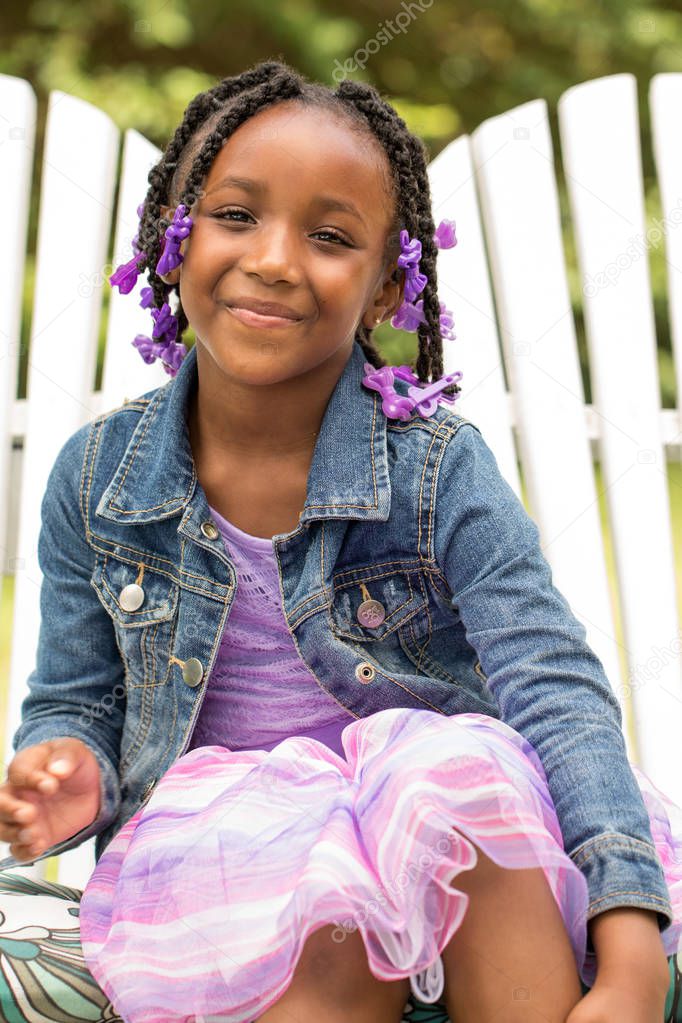 Cute African American little girl.