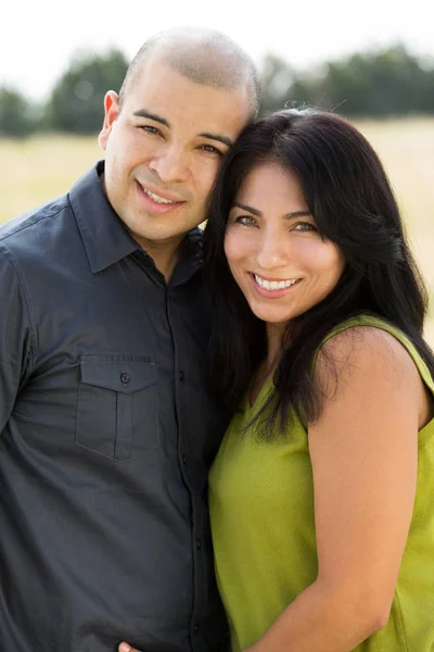 Young Hispanic couple smiling. Stock Photo