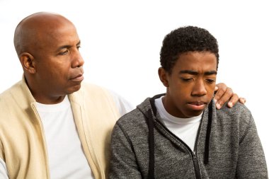 Afro-Amerikan baba ve oğul.