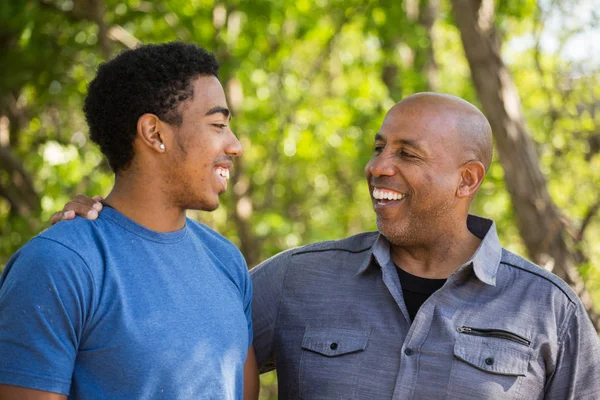 Father talking and spending time with his son. — Stock Photo, Image