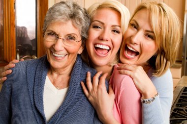 Family of three generation of women. clipart