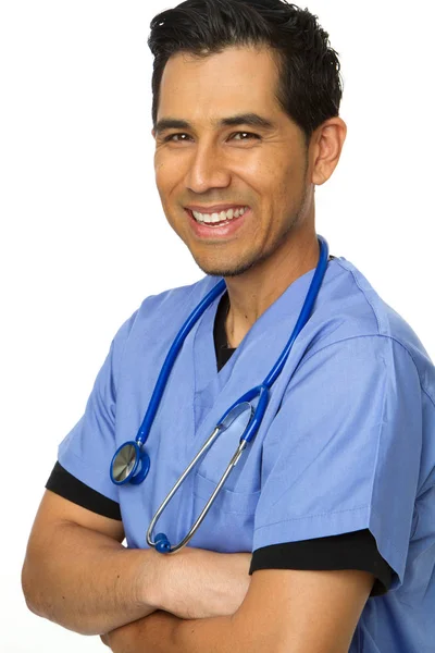 Freundliche hispanische Krankenschwester oder Arzt lächelnd. — Stockfoto