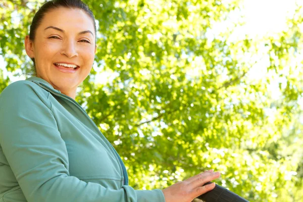 Mom pushing her baby in a stroller. — Stock Photo, Image