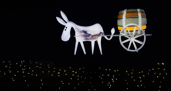 eşek ile bir at arabası